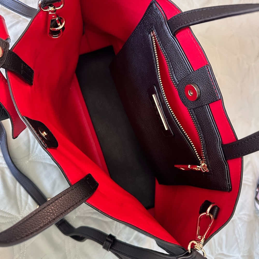 Elegant Black and Red Tote Bag